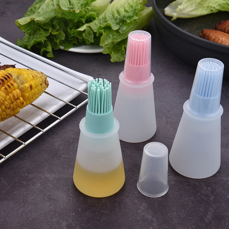 Food grade silica gel with cover brush brush brush barbecue baking cone oil bottle sweep